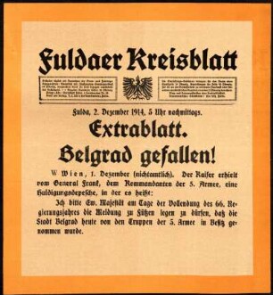 Zweite Ausgabe vom Mittwoch, den 02. Dezember 1914.
