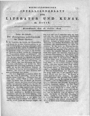 Ueber die Schrift: De disciplina scholarium des Pseudo-Boethius.