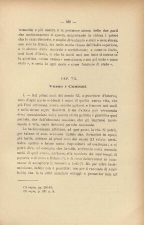 Cap. VII. Verso i Comuni
