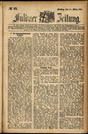 Ausgabe vom Freitag, den 18. März 1881.