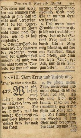 XXVIII. Vom Creuz und Anfechtung.