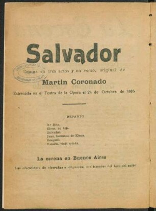 Salvador : drama en tres actos y en verso