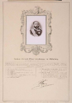 Bildnis von Peter II. (1827-1900), Großherzog von Oldenburg