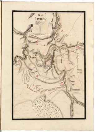 Plan von Limburg ... attaquiret von Ihro Durchl. dem ErbPrintz von Hessen Cassel Anno 1703.