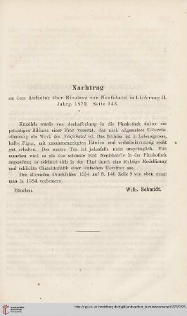 5: Nachtrag zu dem Aufsatze über Nicolaus von Neufchatel in Lieferung II, Jahrg. 1872, Seite 143
