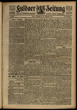 Ausgabe vom Dienstag, den 11. September 1906.