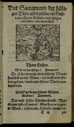 Dat Sacramente der hilligen Döpe [...]