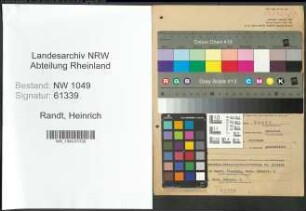 Entnazifizierung Heinrich Randt , geb. 14.06.1899 (Arbeiter)