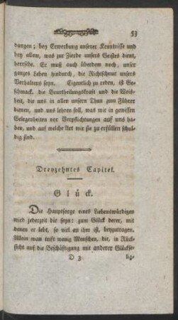 Dreyzehntes Capitel. Glück