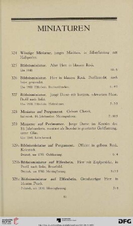 Miniaturen (Nr. 324-336)