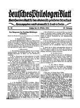 Das Programm des Deutschen Philologenverbandes