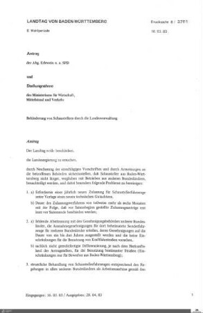 Drucksachen 3701-3900: Anträge, Anfragen, Gesetzentwürfe