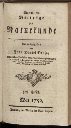 5: Monatliche Beiträge zur Naturkunde