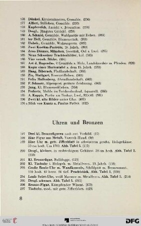 Uhren und Bronzen (Nr. 197-207)