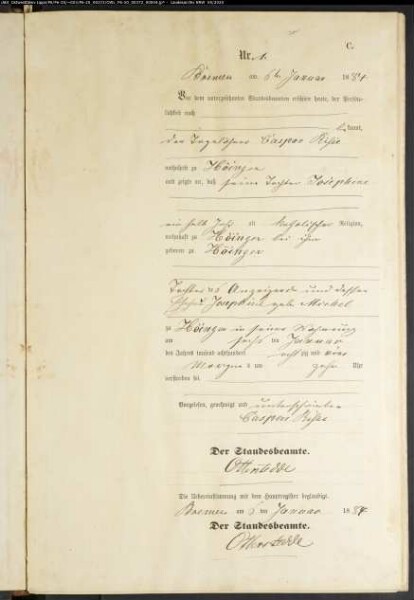 Sterberegister Standesamt Bremen