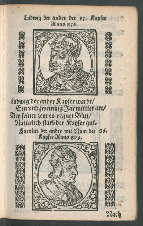 Ludwig der ander der 85. Kayser Anno 856.