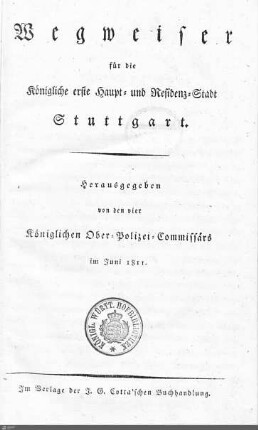 1811: Stuttgarter Adressbücher, 1811