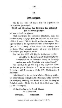 Preisaufgabe