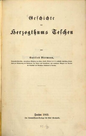 Geschichte des Herzogthums Teschen