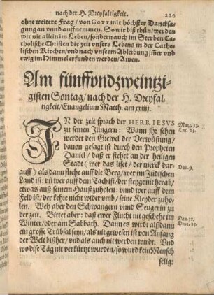 Am fünffvndzweitzigisten Sontag, nach der H. Dreyfaltigkeit, Euangelium Matth. am xxiiij.