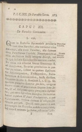 Caput XII. De Parochis Germaniae