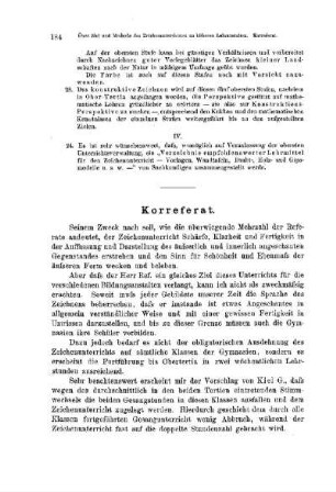 Über Ziel und Methode des Zeichenunterrichtes an höheren Lehranstalten : [Korreferat]