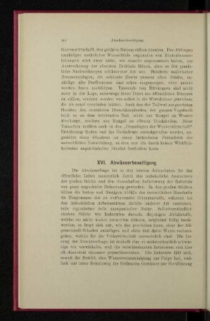 XVI. Abwässerbeseitigung