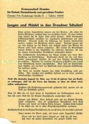 Aufruf zur Einzeichnung in die Liste des Volksbegehrens für Einheit und gerechten Frieden