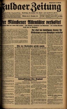 Ausgabe vom Mittwoch, den 22. November 1939.