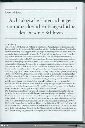 Archäologische Untersuchungen zur mittelalterlichen Baugeschichte des Dresdner Schlosses