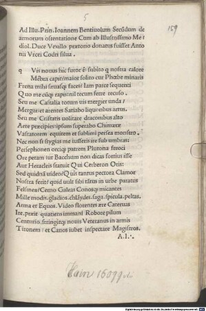 Silva de armorum ostentatione : gewidmet Johannes Bentivolus