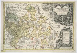 Karte vom Fürstentum Jägerndorf, 1:95 000, Kupferstich, 1736