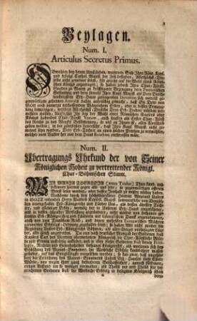 Actenmässiger Unterricht die Chur-Böhmische Wahl-Stimme und deren Ausübung betr.