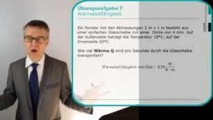 Berechnung des Wärmetransports durch eine Glasscheibe nach FOURIER: Übungsaufgabe 7