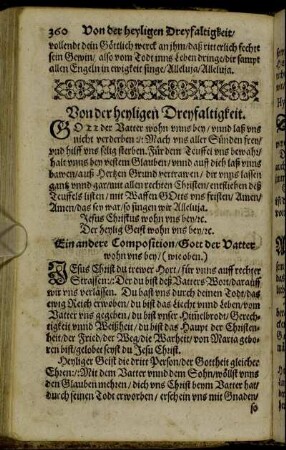 Von der heyligen Dreyfaltigkeit.