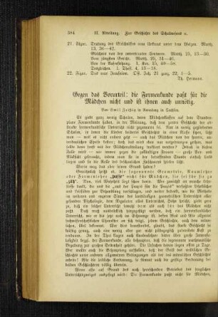 Gegen das Vorurteil: die Formenkunde paßt für die Mädchen nicht und ist ihnen auch unnötig