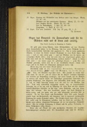 Gegen das Vorurteil: die Formenkunde paßt für die Mädchen nicht und ist ihnen auch unnötig