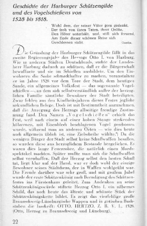 Geschichte der Harburger Schützengilde von 1528.