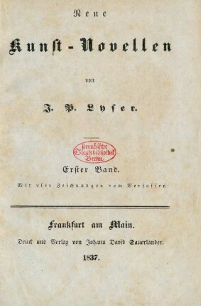 Bd. 1: Neue Kunst-Novellen