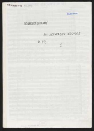 An Schwager Kronos : [D. 369]