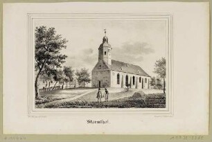 Die Kirche in Störmthal südöstlich von Leipzig (Großpösna-Störmthal), aus Sachsens Kirchen-Galerie von Hermann Schmidt, Bd. 9, 1844