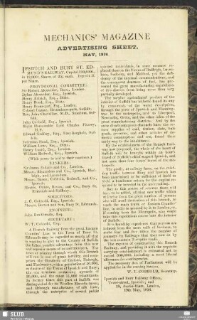 Advertising Sheet. May, 1836