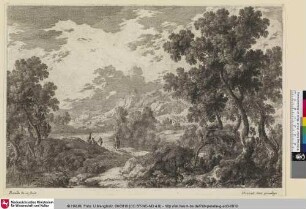 [Landschaft mit einigen Personen und Reiter]
