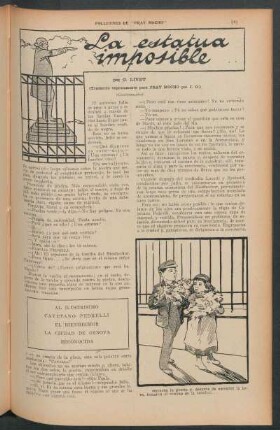 La estatua imposible - (Continuación) : Folletines de "Fray Mocho" - (Traducido expresamente para Fray Mocho por J. O. )