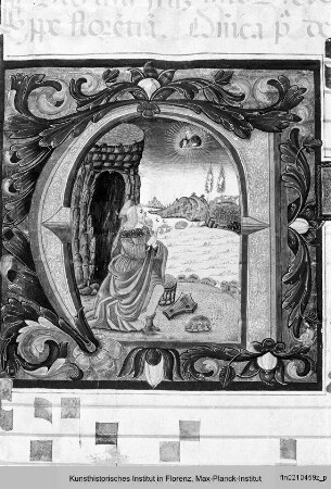 Graduale H : Historisierte Initiale A: Gott erscheint König David