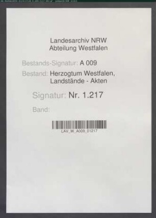 Abrechnung der Schulden des verstorbenen Landpfennigmeisters Caspar Anton Honcamp