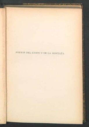 Poemas del campo y de la montaña