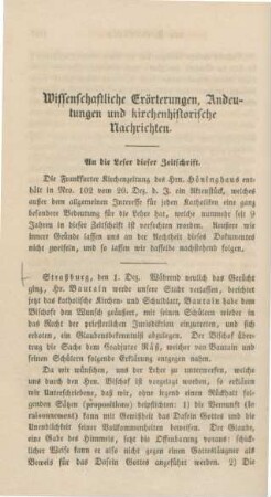 164- 216 Wissenschaftliche Erörterungen, Andeutungen und kirchenhistorische Nachrichten