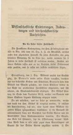 164- 216 Wissenschaftliche Erörterungen, Andeutungen und kirchenhistorische Nachrichten
