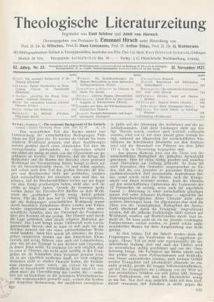 529-531 [Rezension] Grant, Frederick C., The economic Background of the Gospels